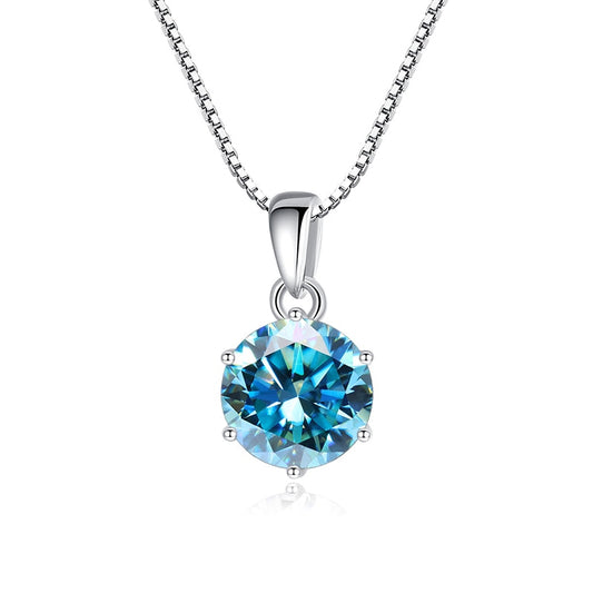 Moissanite Diamond Sterling Silver Pendant