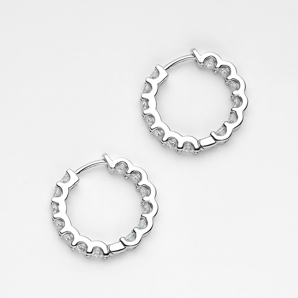 Moissanite Hoop Sterling Silver Earrings Australia