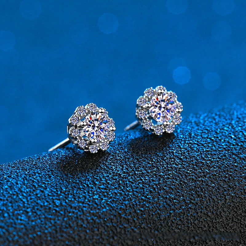 Moissanite Sterling Silver Earrings UK