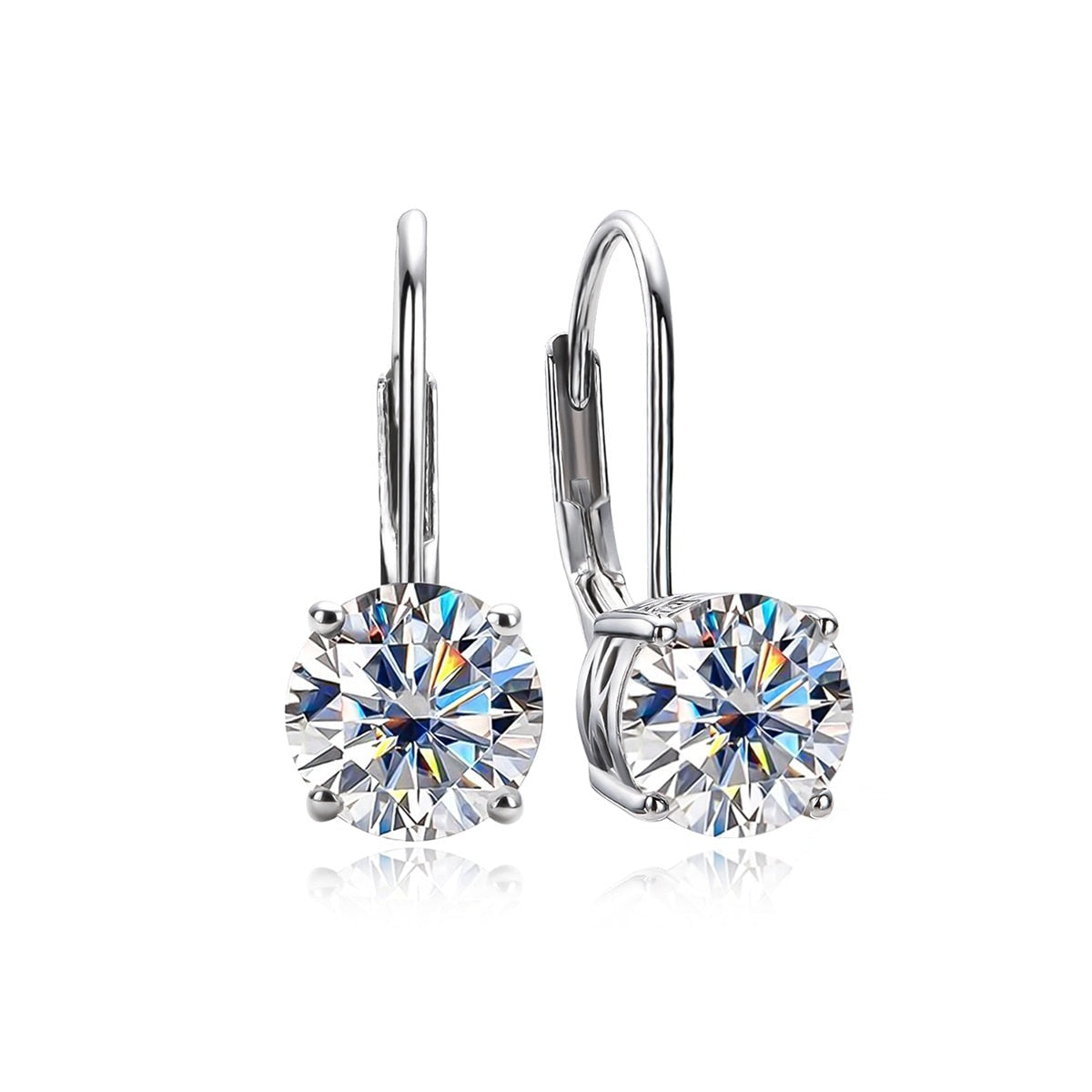 Moissanite Diamond Dangle Drop 925 Sterling Silver Earrings