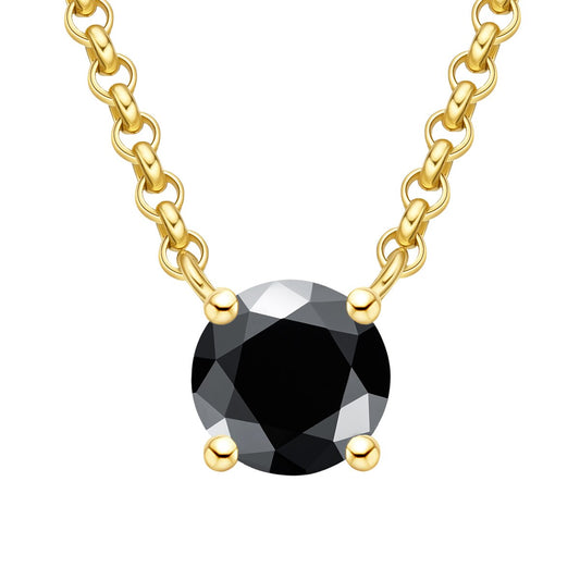 Black Moissanite Diamond 18K Gold Plated Pendant USA