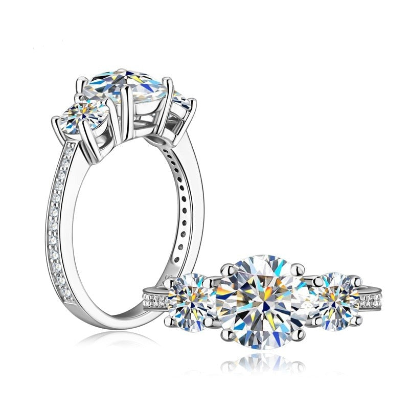 Moissanite Three Stone Ring Free Shipping NZ