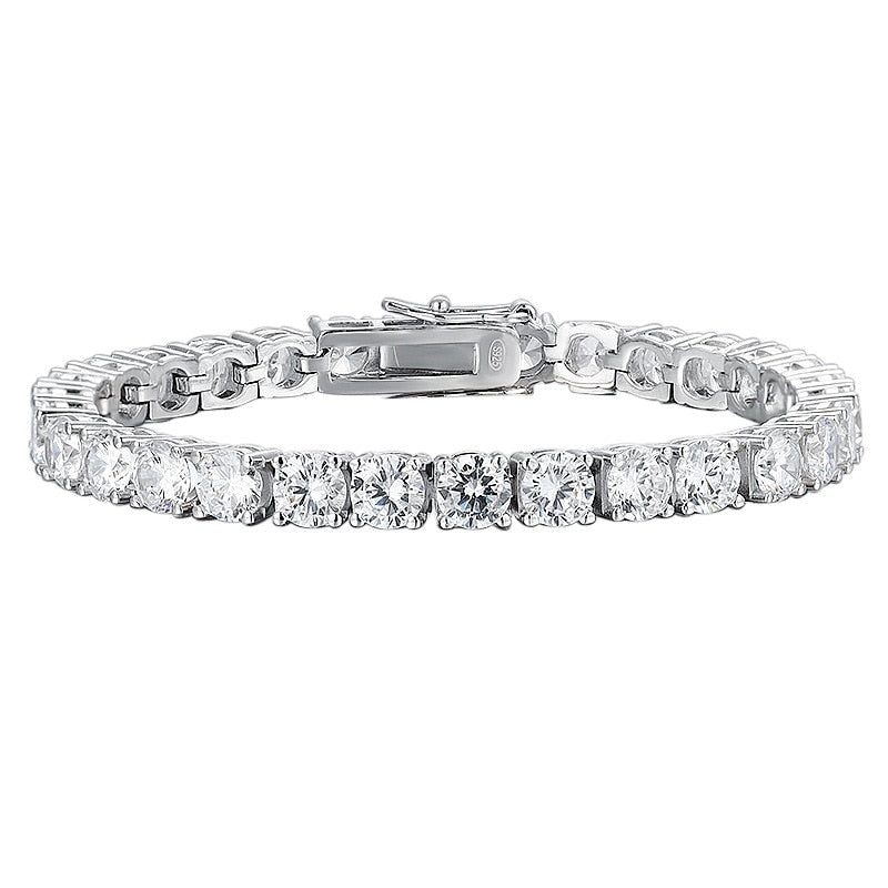 Womens Moissanite Tennis Sterling Silver Bracelet UK