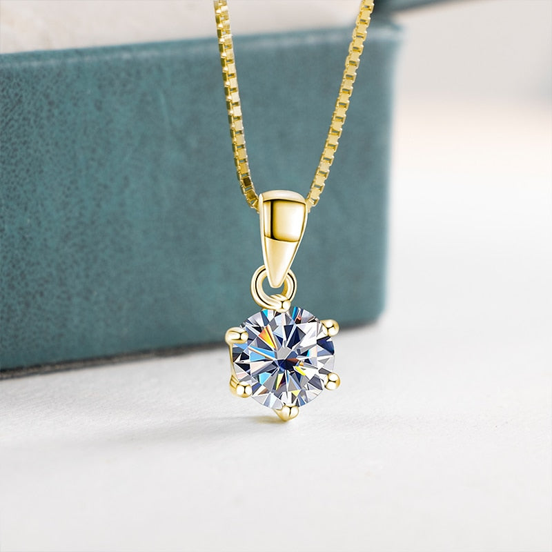 Moissanite Sterling Silver Pendant UK