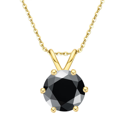 Black Moissanite Diamond Sterling Silver Pendant