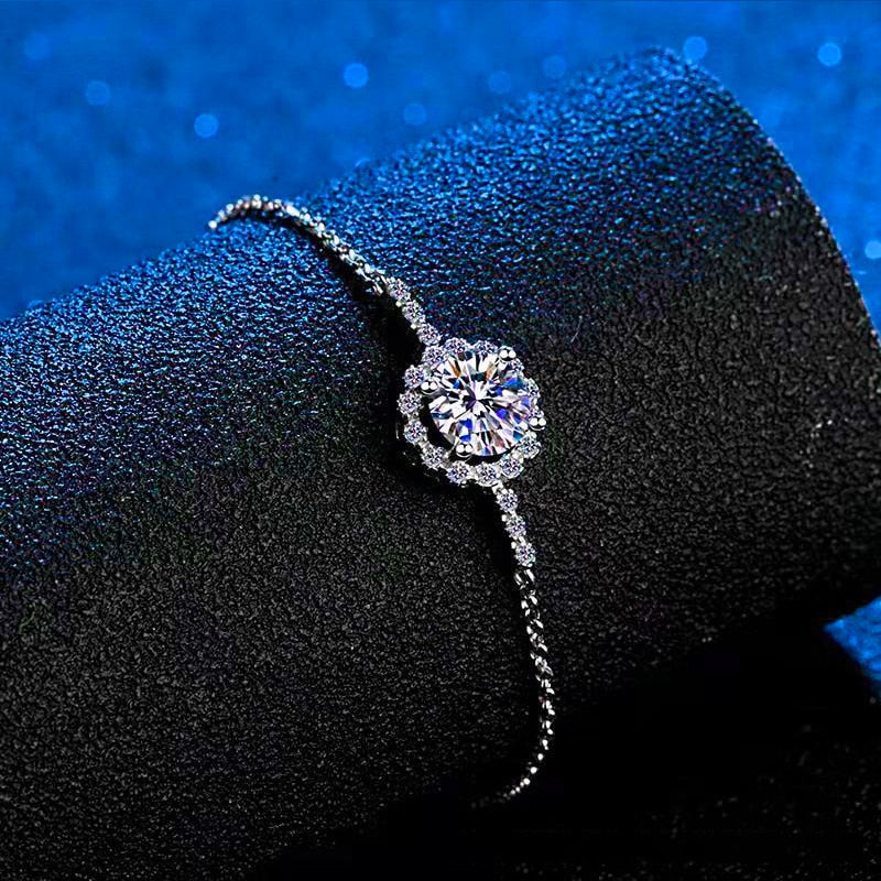 Moissanite Sterling Silver Bracelet UK