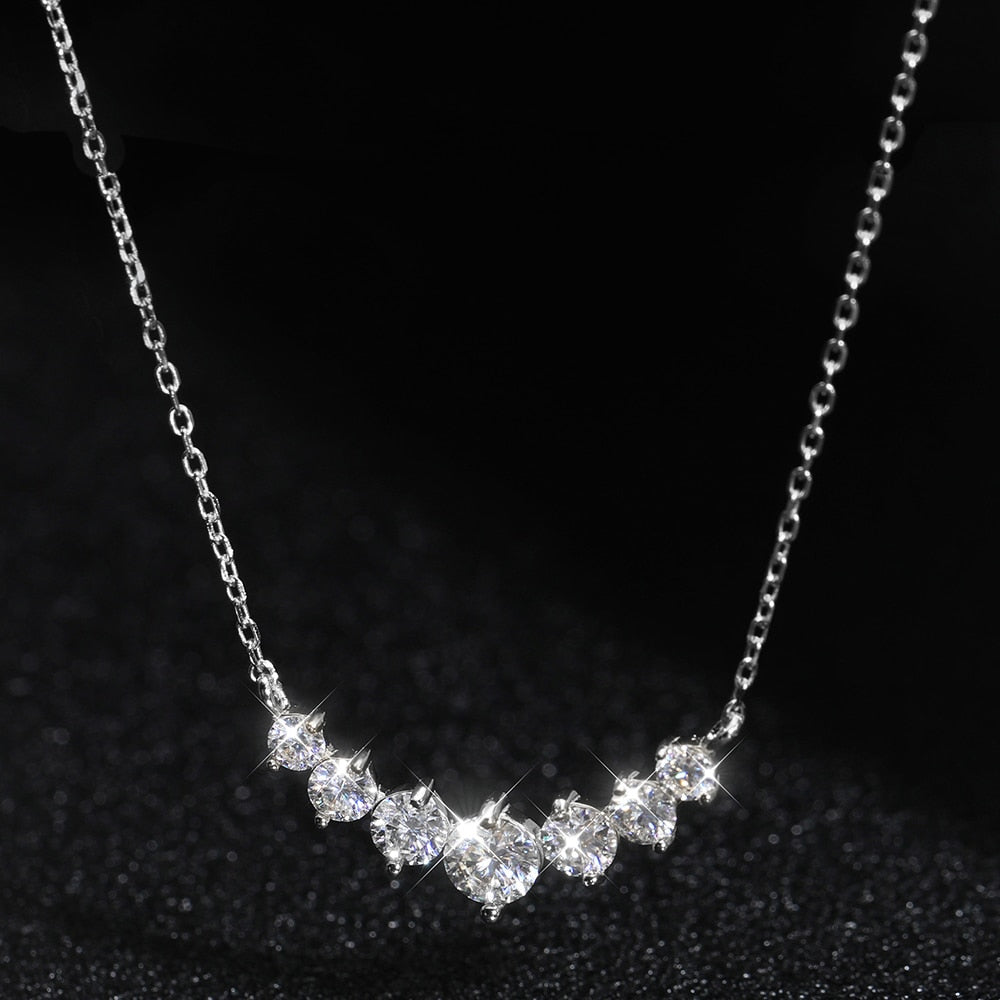 Moissanite Diamond 7 Stone Necklace New Zealand