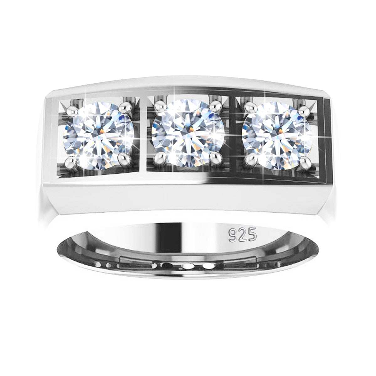 Mens Moissanite Diamond Ring