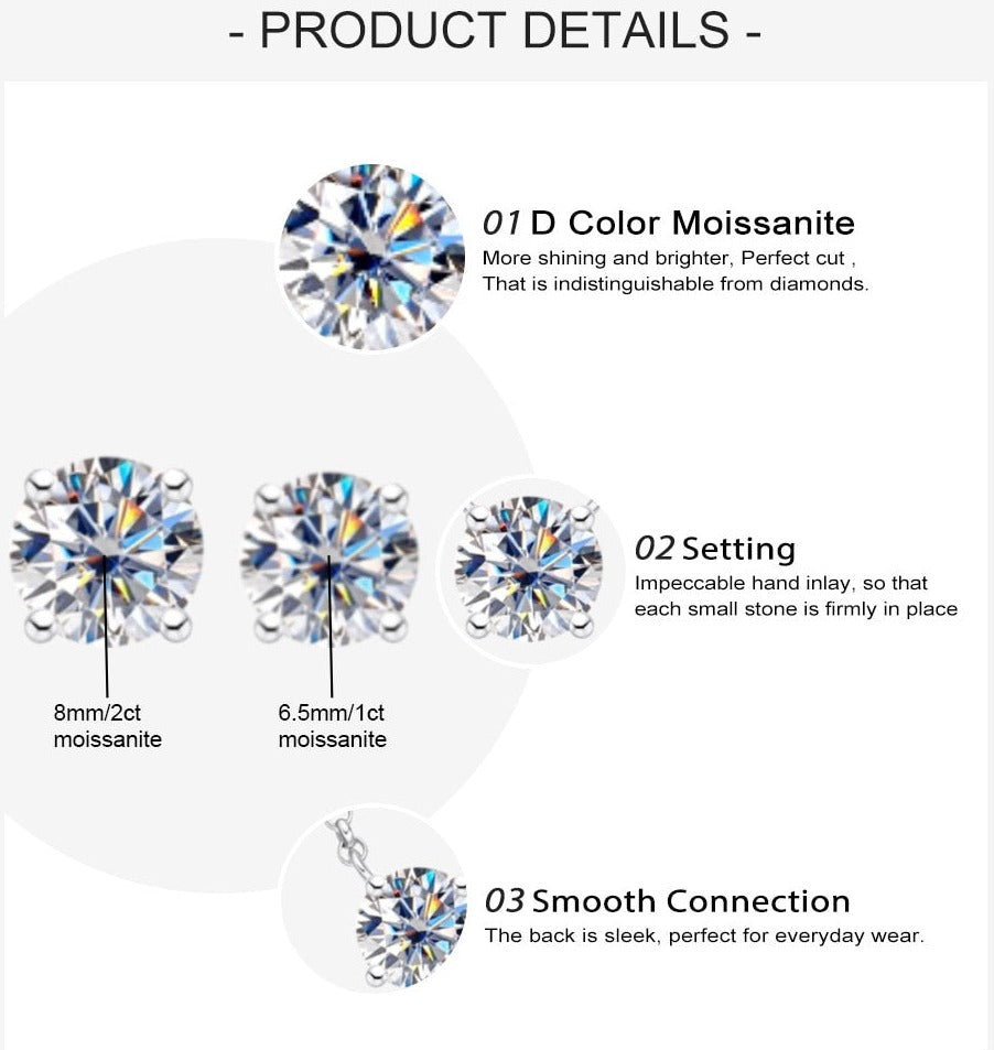Moissanite Diamond Sterling Silver Pendant Necklace NZ