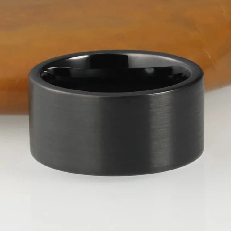 Black Tungsten Carbide Mens Ring Free Shipping US