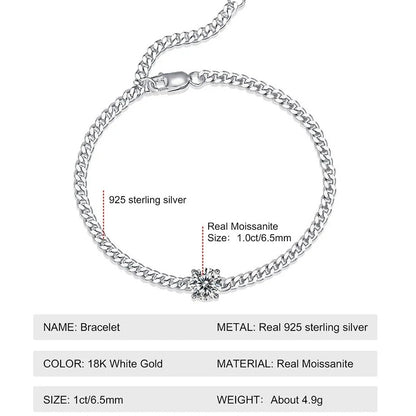 sterling silver moissanite cuban link bracelet Holloway Jewellery Aus