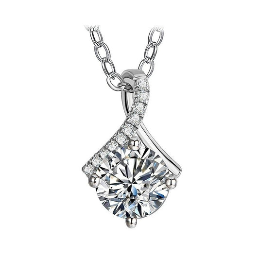 1-2 Carat Moissanite Diamond Pendant Necklace