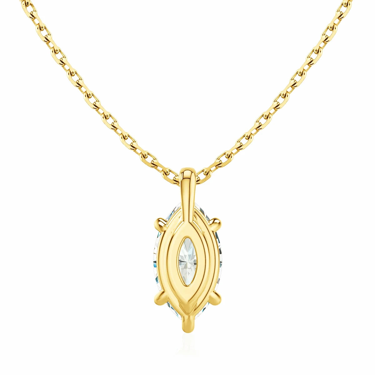 1 Carat Marquise Cut Moissanite Diamond Drop Pendant Necklace