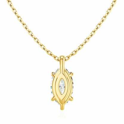 1 Carat Marquise Cut Moissanite Diamond Drop Pendant Necklace