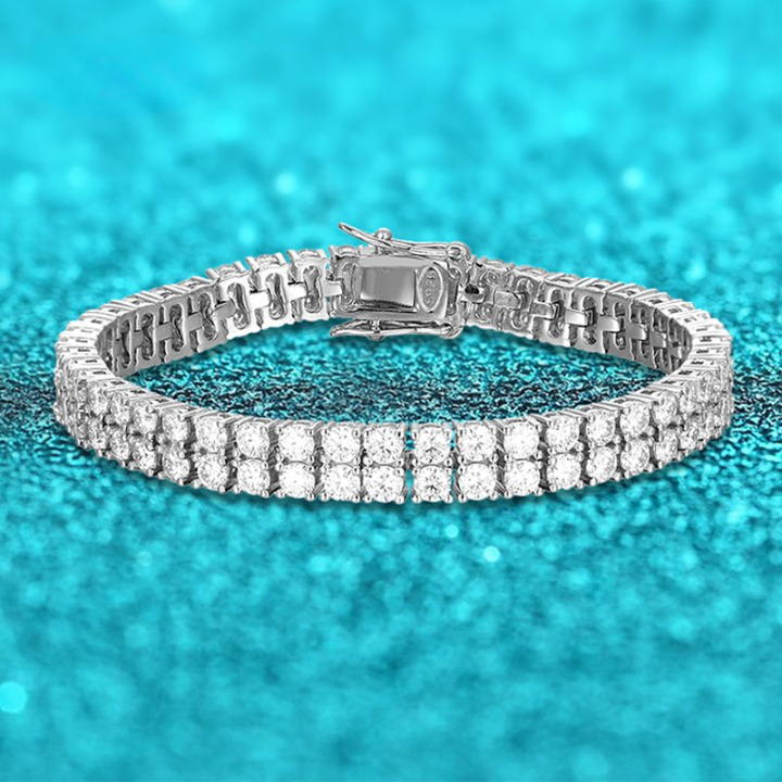 Double row diamond tennis bracelet on sale