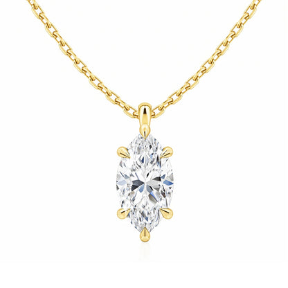 1 Carat Marquise Cut Moissanite Diamond Drop Pendant Necklace