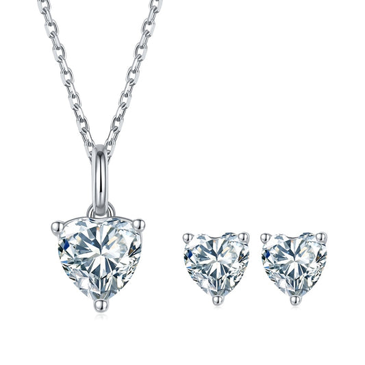 heart necklace earrings set Australia Holloway Jewellery