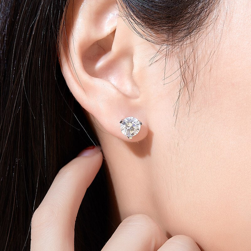 Free Shipping UK Moissanite Diamond Stud Earrings