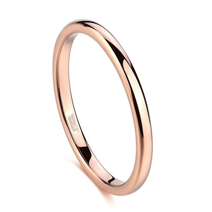 tungsten ring womens thin rose gold colour