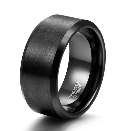 10mm black tungsten ring mens ring