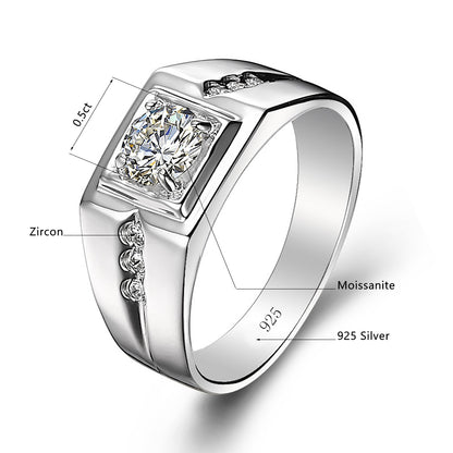 Mens Moissanite Diamond Ring