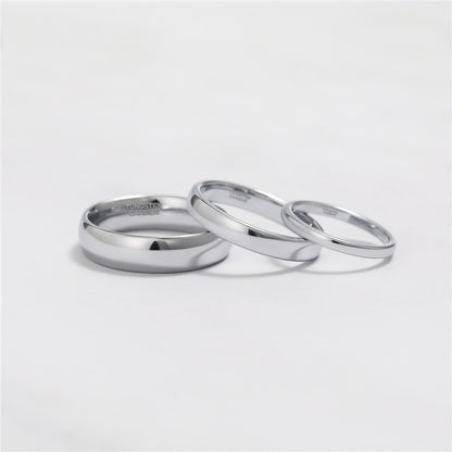 2mm / 4mm Classic Wedding Ring Silver Colour High Polished Tungsten Carbide Ring