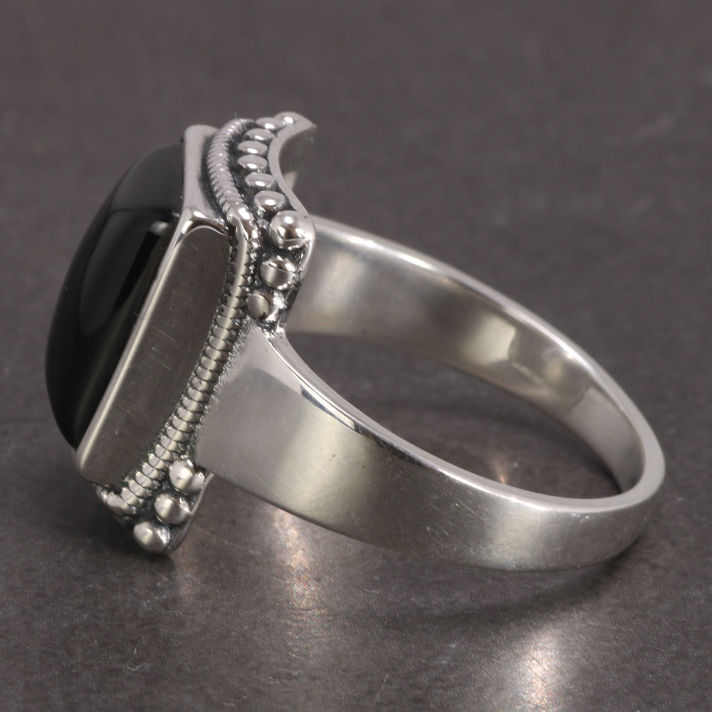 Sterling Silver Black Onyx Ring UK
