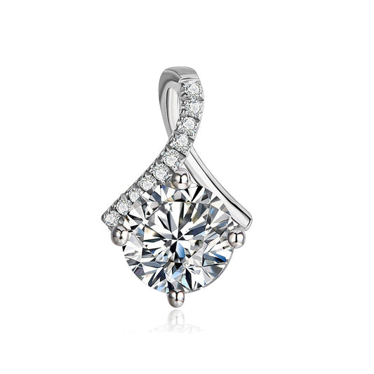 1 Carat Moissanite Diamond Pendant Necklace UK