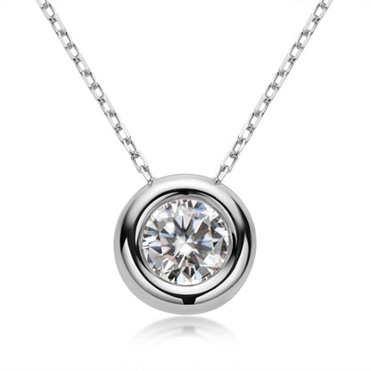 Sterling Silver 1 carat bezel set moissanite necklace Holloway Jewellery
