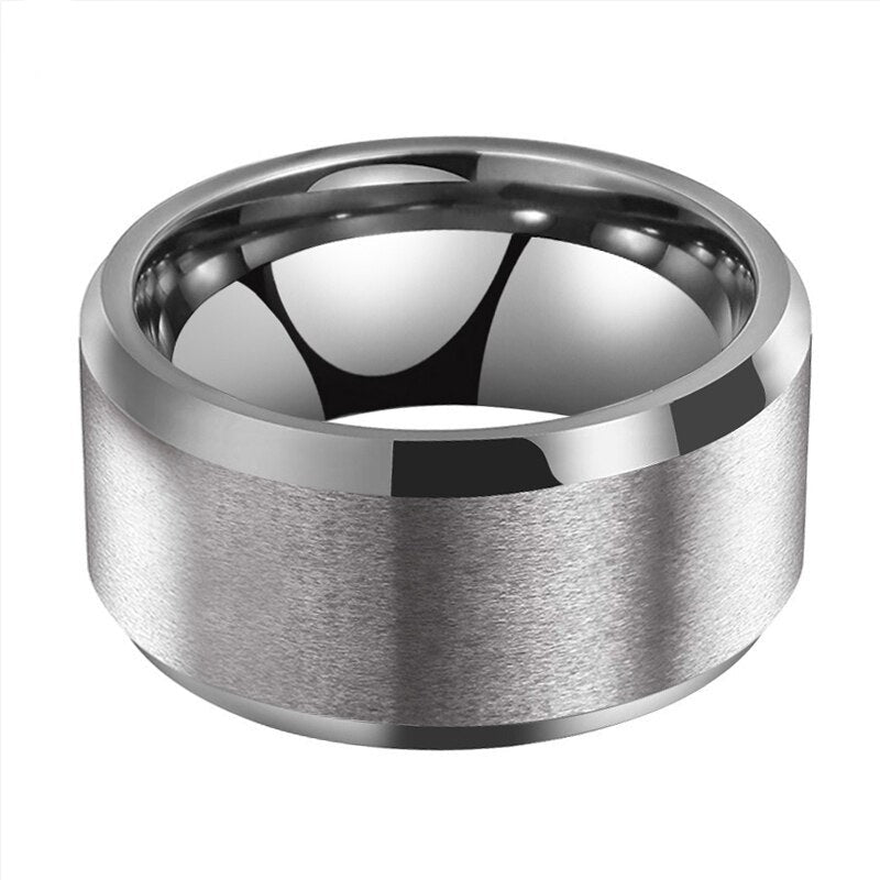 wide mens ring 12mm tungsten carbide mens ring Holloway Jewellery