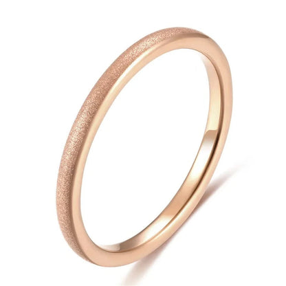 2mm Thin Tungsten Ring for Women Matte / Sand Finish Rose Gold Colour