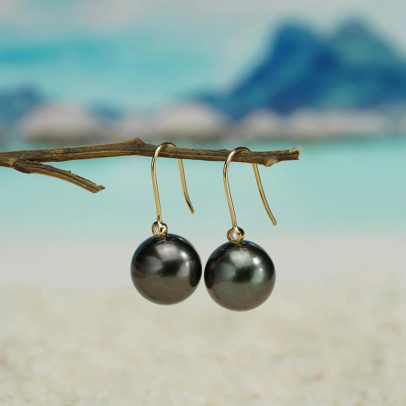 Black Pearl Moissanite Earrings