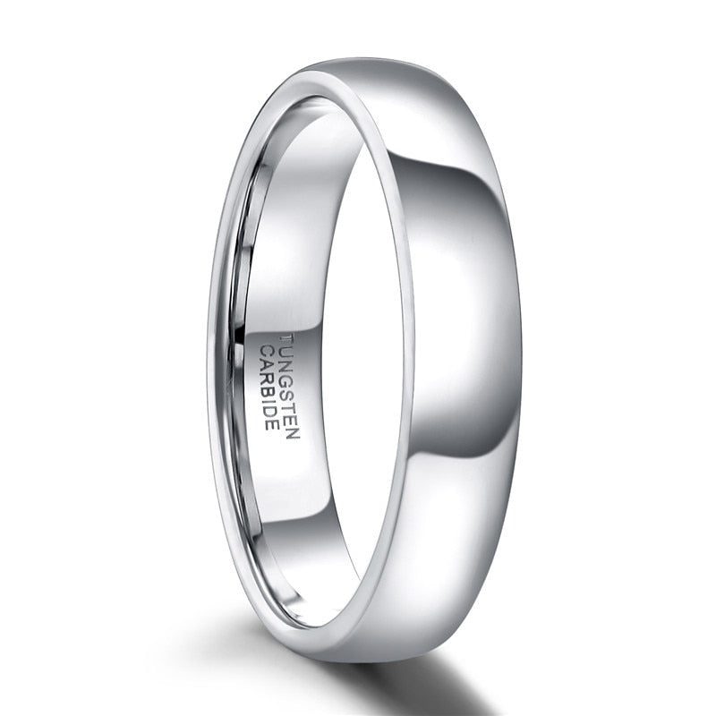2mm / 4mm Classic Wedding Ring Silver Colour High Polished Tungsten Carbide Ring