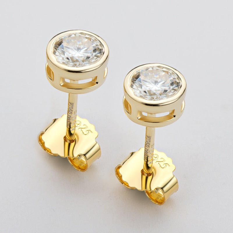 Holloway Jewellery Bezel Set Moissanite Diamond Earrings 