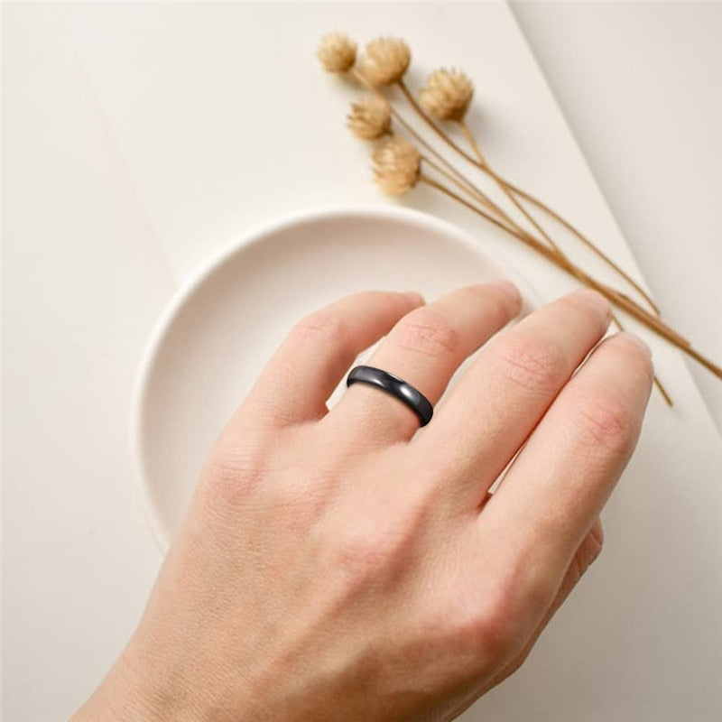 black ring tungsten carbide Holloway Jewellery