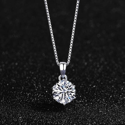 1ct Moissanite Diamond Sterling Silver Pendant Necklace