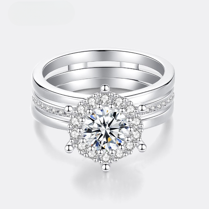 Ring Set Moissanite Diamond Holloway Jewellery