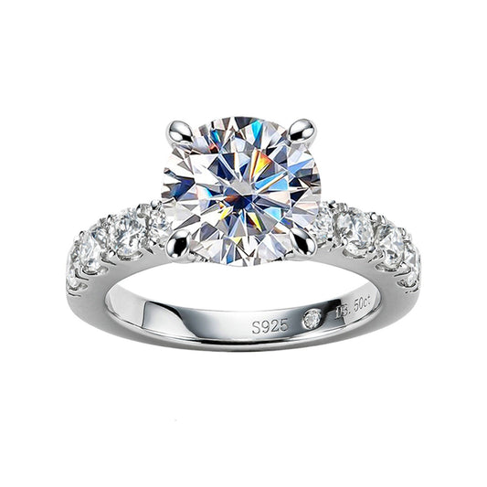 4.3cttw Moissanite Diamond Engagement Ring (2 Colours Available)