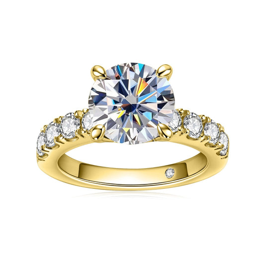 Moissanite engagement ring yellow gold holloway jewellery