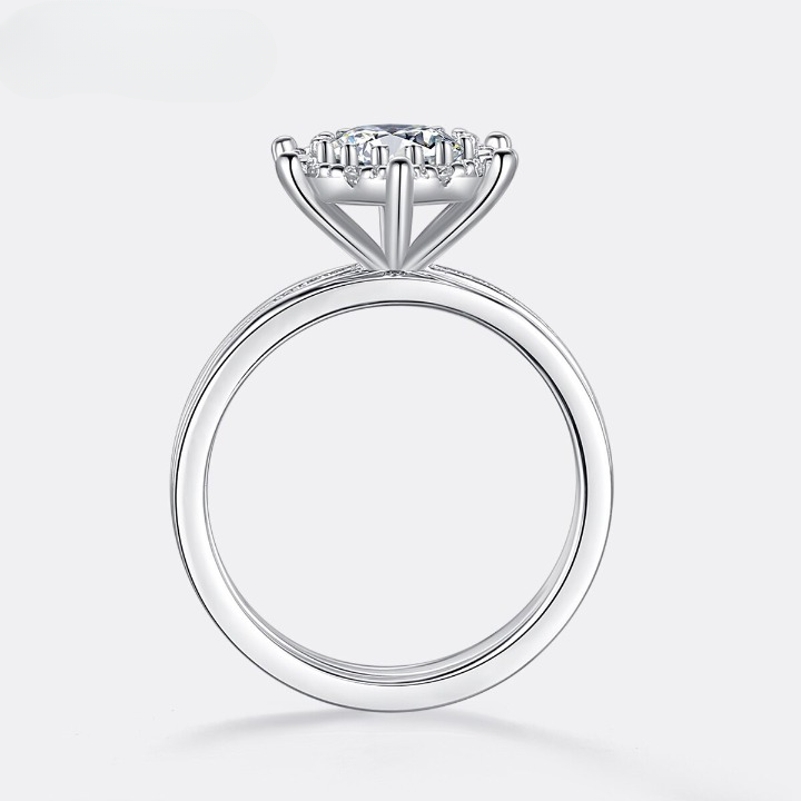 1 Carat Moissanite Diamond Ring Set UK 