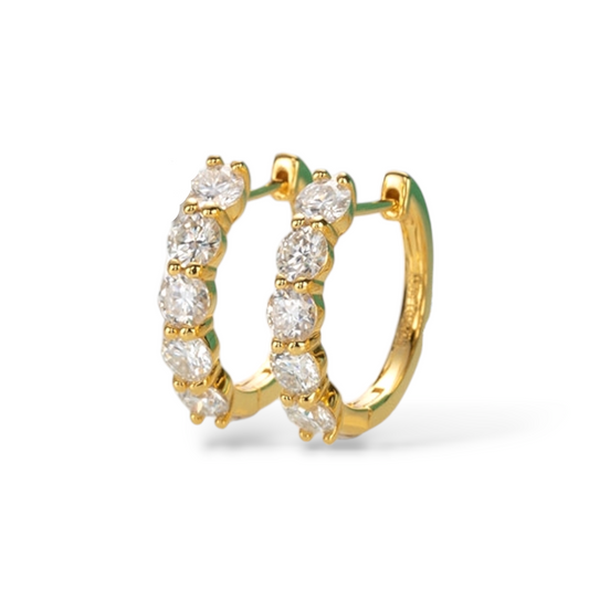 gold moissanite huggie earrings