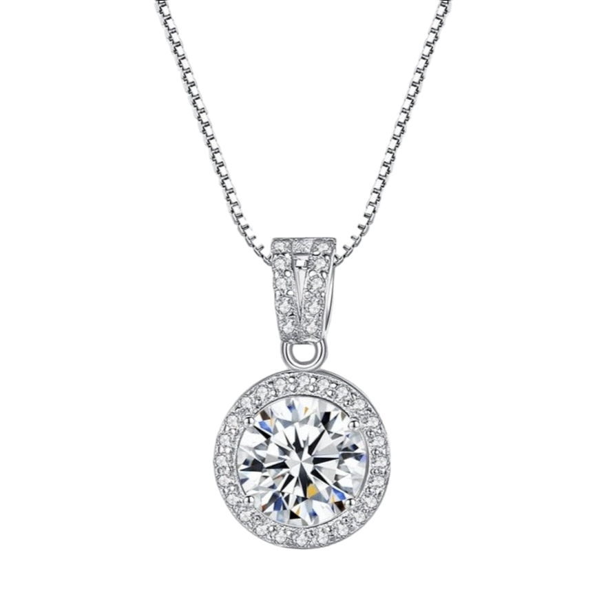Moissanite Diamond Necklace 1 Carat