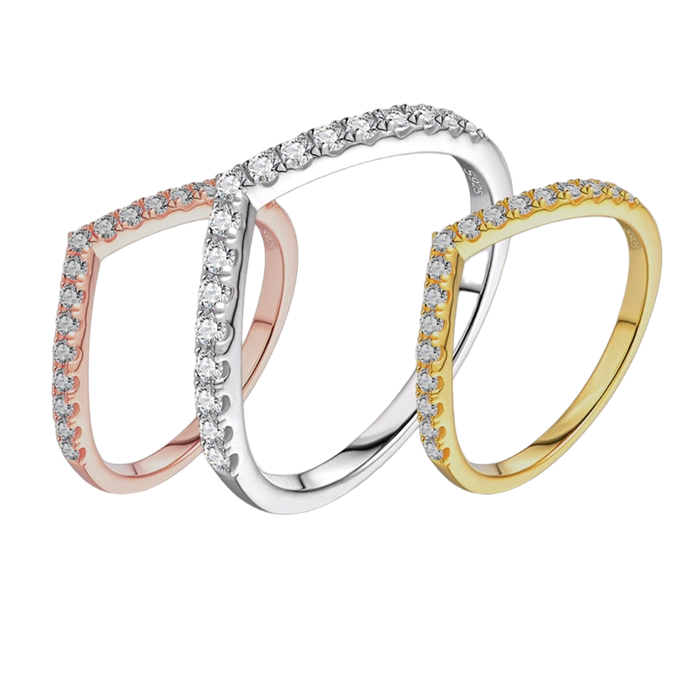 silver moissanite ring wishbone ring Holloway Jewellery AU