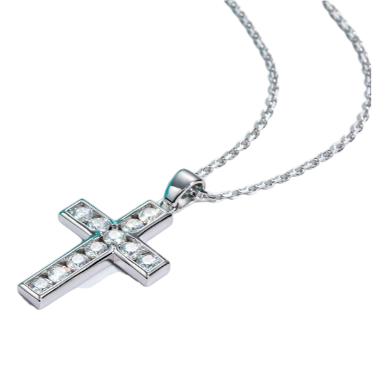 cross necklace diamond moissanite holloway jewellery australia