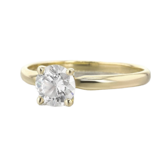 Solitaire Yellow Gold Moissanite Diamond Ring UK