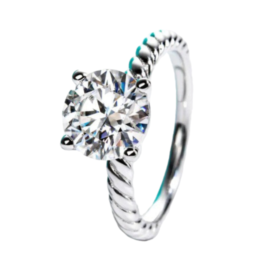 Holloway Jewellery 2 Carat Moissanite Diamond Solitaire Engagement Ring