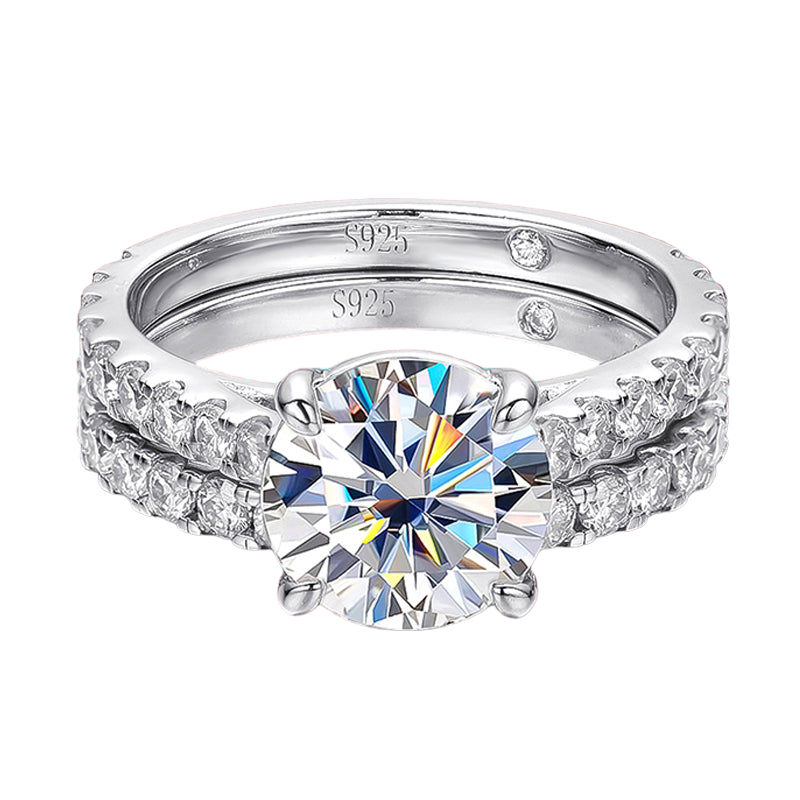 Moissanite Diamond Engagement Ring Set UK