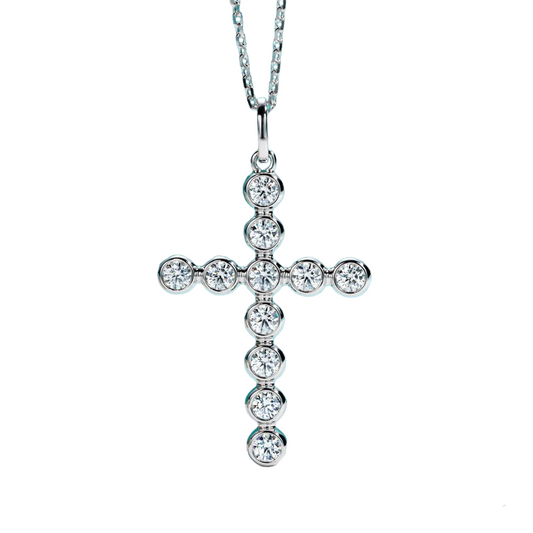 4mm Cross Moissanite Diamond Necklace Canada