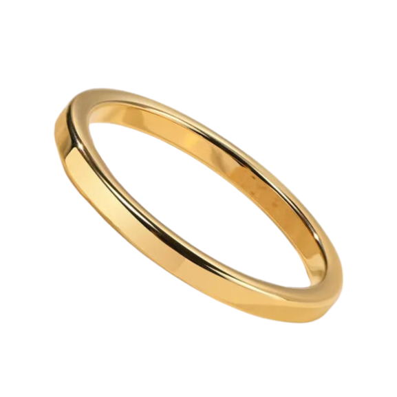 gold tunsten ring thin womens 2mm