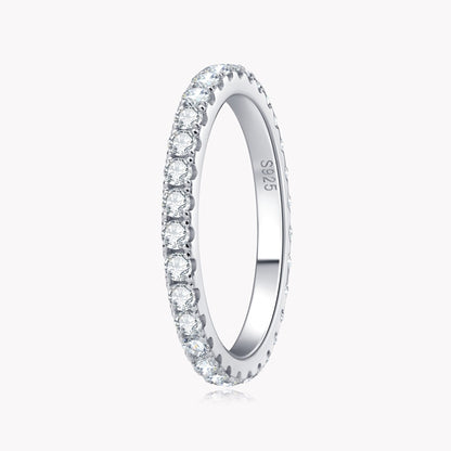 silver eternity ring moissanite diamonds Holloway Jewellers